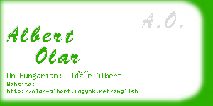 albert olar business card